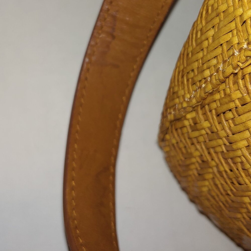 Fossil Basket Wave Woven Leather Handle Purse - Picture 12 of 12